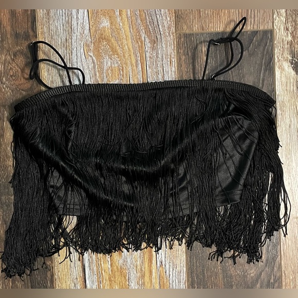 Adiak Tops - Fringe Halter top